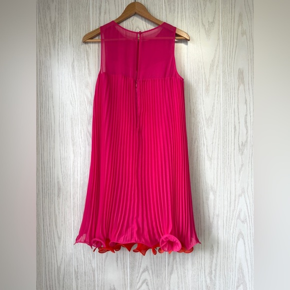 MAEVE - WOMEN'S 4 PINK ROSE SLEEVELESS ROUND NECK  PLEATED LAYERED DRESS NWT - Picture 7 of 10